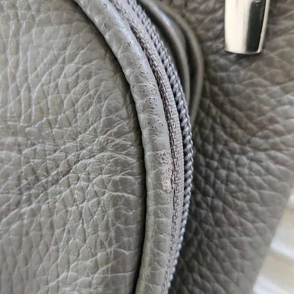 Gray Leather Crossbody Bag - Picture 9 of 9
